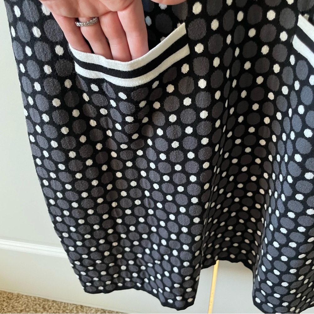 Boden Polka Dot Black and Gray Sweater Dress Size 16 - Picture 14 of 16